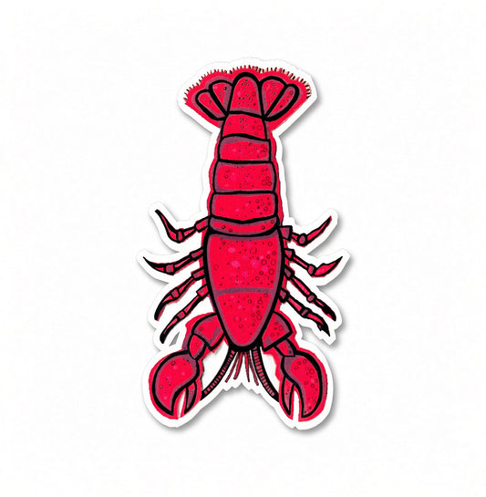 Red lobster vinyl sticker by Joy and Fury Art