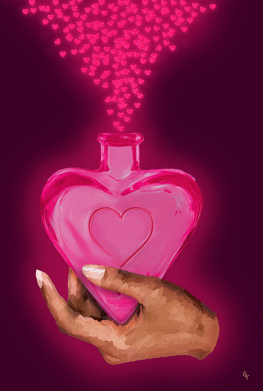 Hand holding love potion