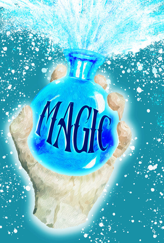 Hand holding magic potion