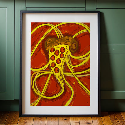 Framed Pizzatastic print by Joy and Fury Art