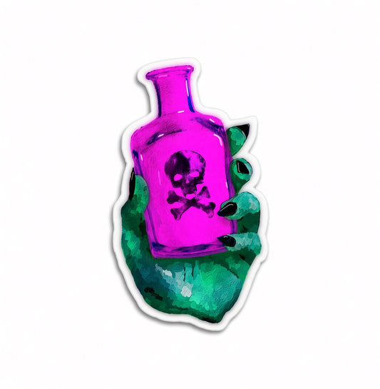 Poison potion bottle vinyl sticker by Joy and Fury Art