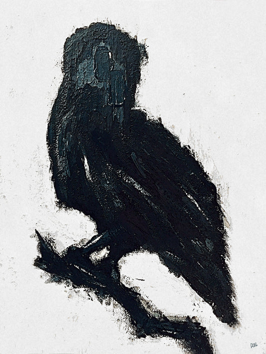 Abstract painting raven