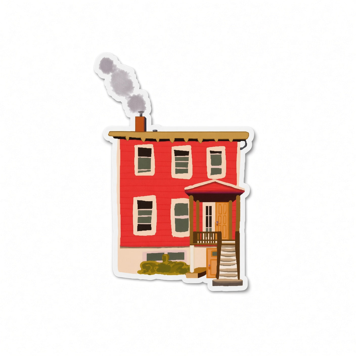 Red house vinyl sticker by Joy and Fury Art