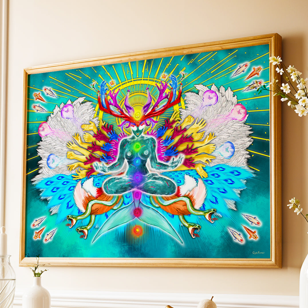 Framed Spirit of Magic print by Joy and Fury Art