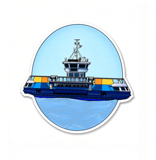 Halifax ferry vinyl sticker by Joy and Fury Art