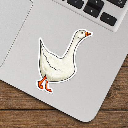 Snooty Goose vinyl sticker by Joy and Fury Art on a surface