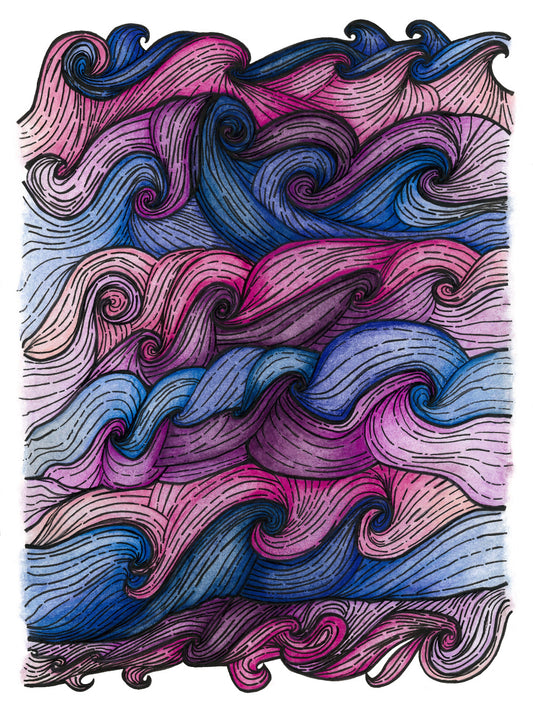 Abstract purple waves