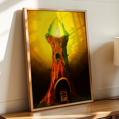 Framed Wood Light print by Joy and Fury Art