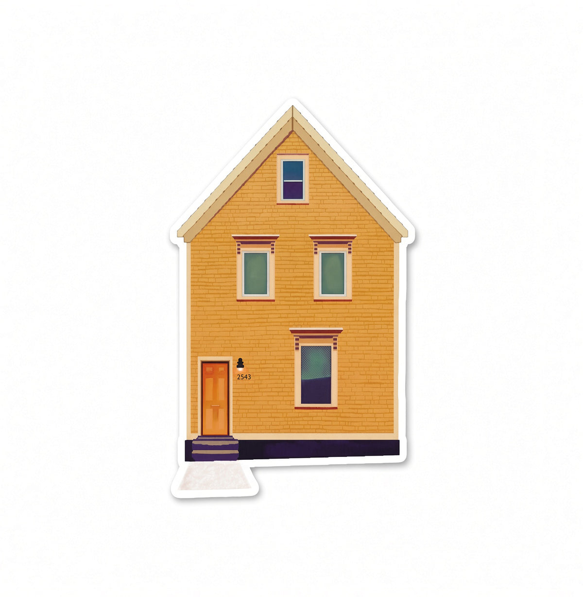 Yellow house vinyl sticker by Joy and Fury Art