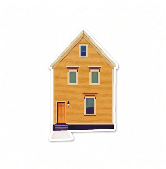 Yellow house vinyl sticker by Joy and Fury Art